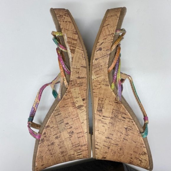 Seychelles "Cayman" Multi-Color Wedge Cork Sandals - Picture 4 of 7